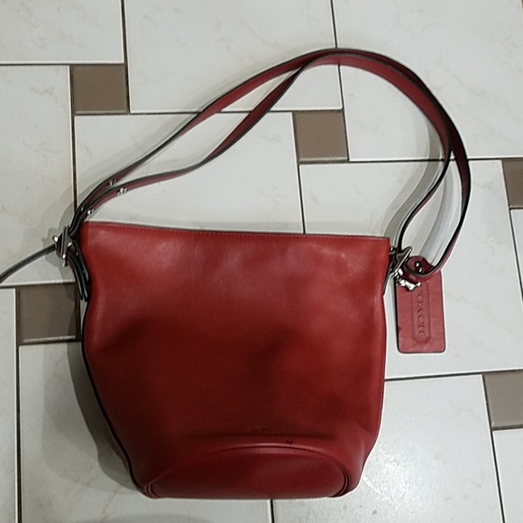 Coach Handbags - Red Coach Bucket Purse